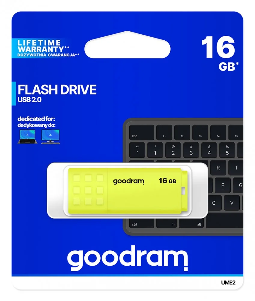 Goodram Ume2 Usb 2.0        16gb Yellow