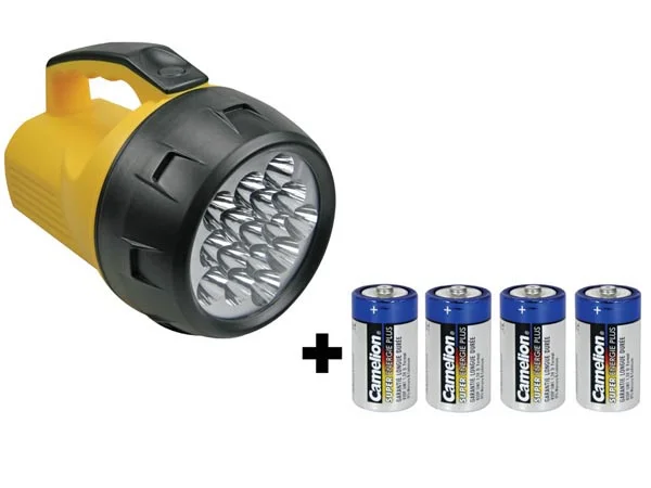 Lanterna de Bolso Potente - 16 Leds - 4 X Pilha D