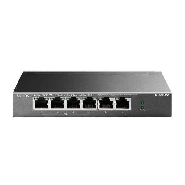 Switch 6 Portas 10/100mbps Unmanaged Poe+ Tl-Sf1006p 4x Portas Poe - Tp-Link