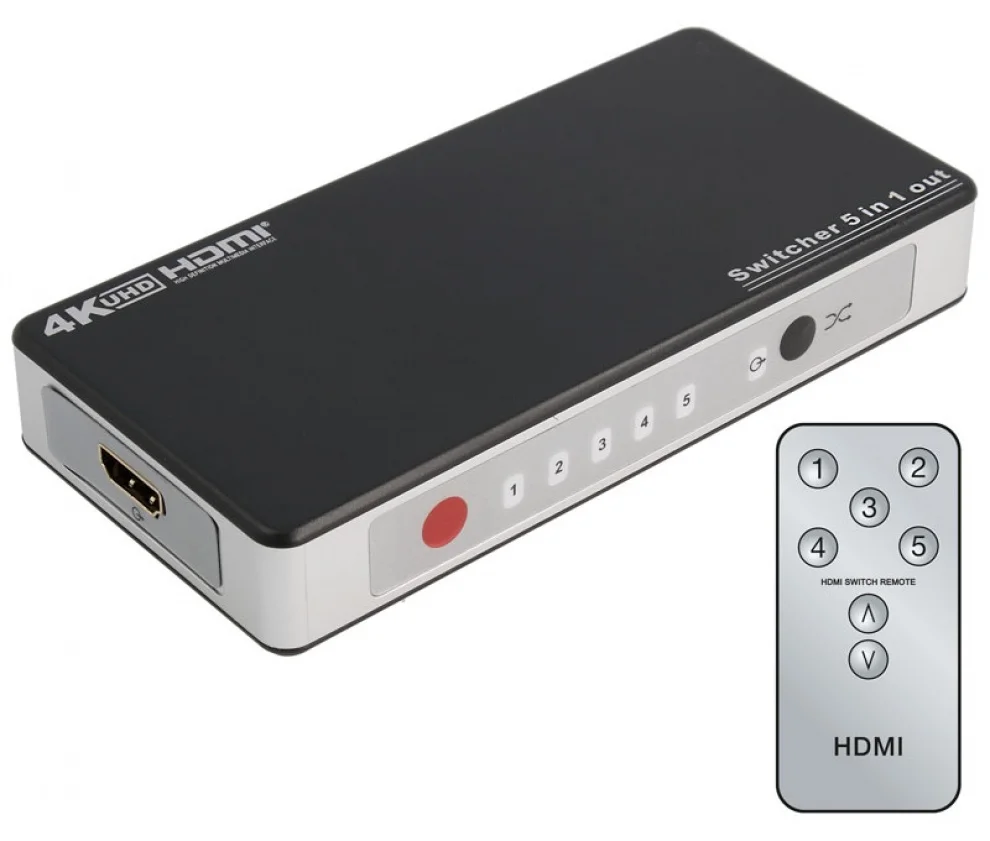 Conmutador Hdmi Switch 5e:1s, Con Mando a Distanc.