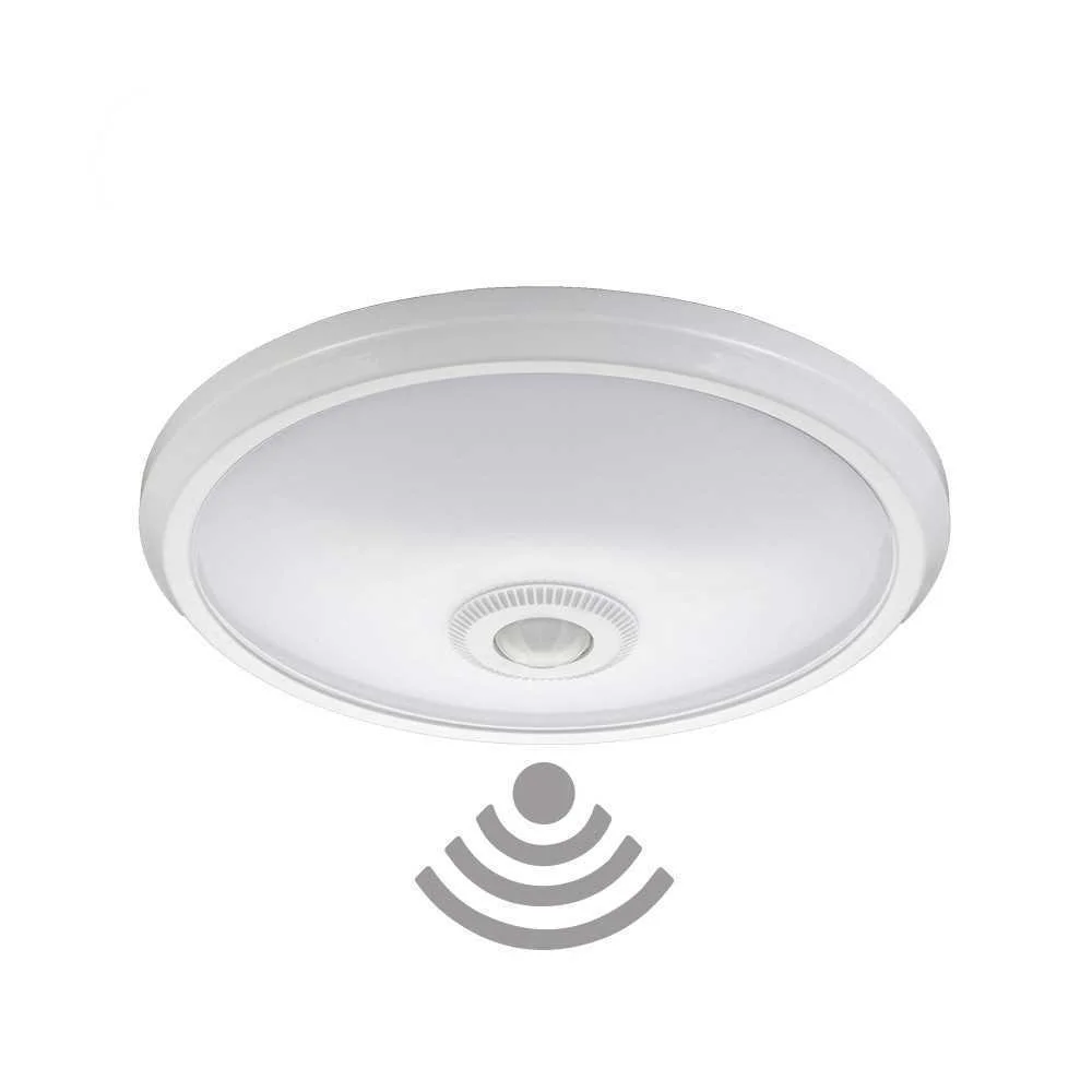 Candeeiro de Teto de Superf&iacute;cie LED com Sensor Ip20 16w 6400k Luz Fria &Oslash;29x6cm Edm