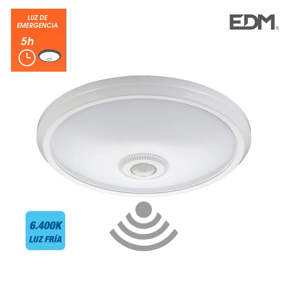 Aplique Led De Superficie Com Sensor E Luz De Eme.
