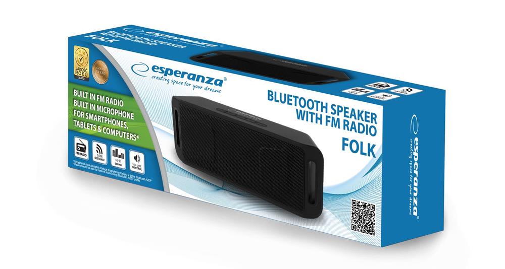Coluna Bluetooth Portátil 2x3w Usb/Fm/Sd (Preto)