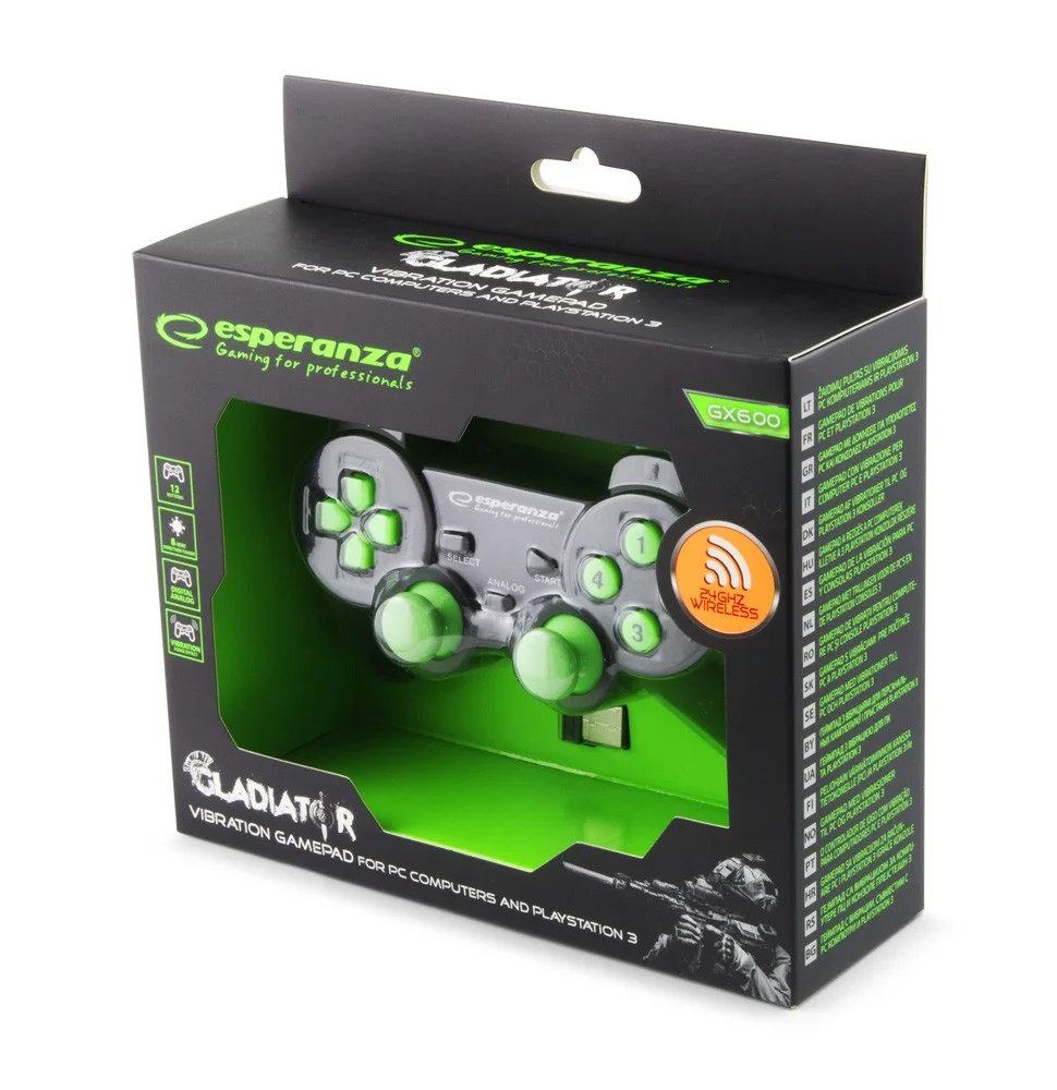 Comando Usb2.0 S/ Fios Comp. Pc e Playstation Ps3