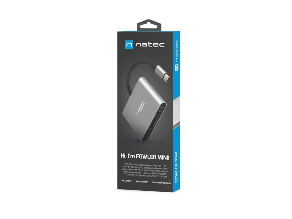 Adaptador Natec Multipuerto Usb-C a Usb 3.0 Hdmi .