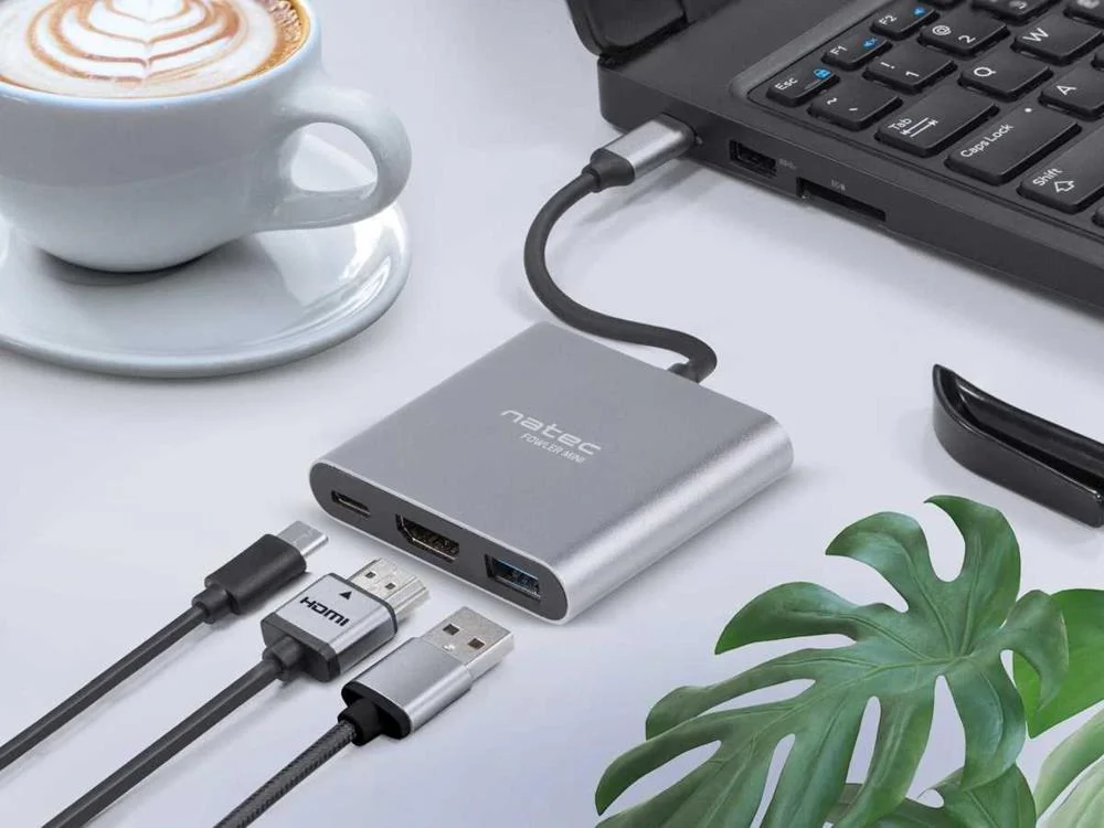 Adaptador Natec Multipuerto Usb-C a Usb 3.0 Hdmi .