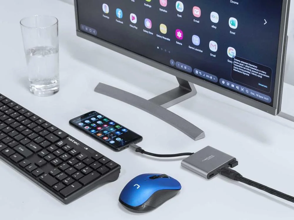 Adaptador Natec Multipuerto Usb-C a Usb 3.0 Hdmi .
