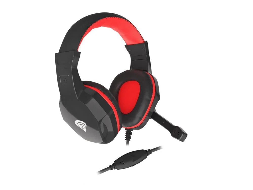 Auscultadores Headset Gaming Argon 110 C/ Microfone Preto/Vermelho - Genesis
