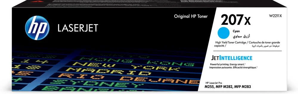Hp Toner Cart. W2211x (207x) Lj Mfp M282nw/M283fdn/M283fdw Cyan High Capacity