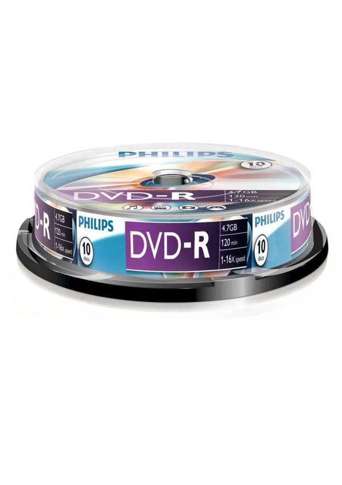 Pack 10x Discos Dvd-R 4.7gb 16x - Philips