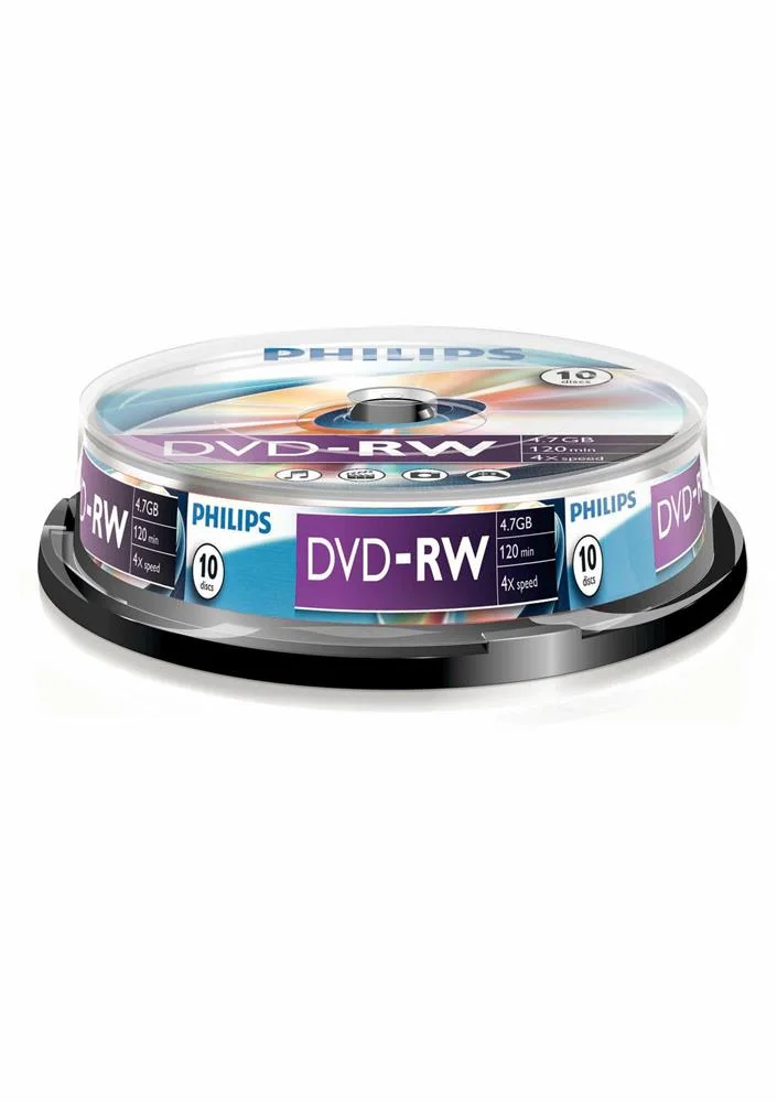 1x10 Philips DVD-RW 4,7 GB 4x SP