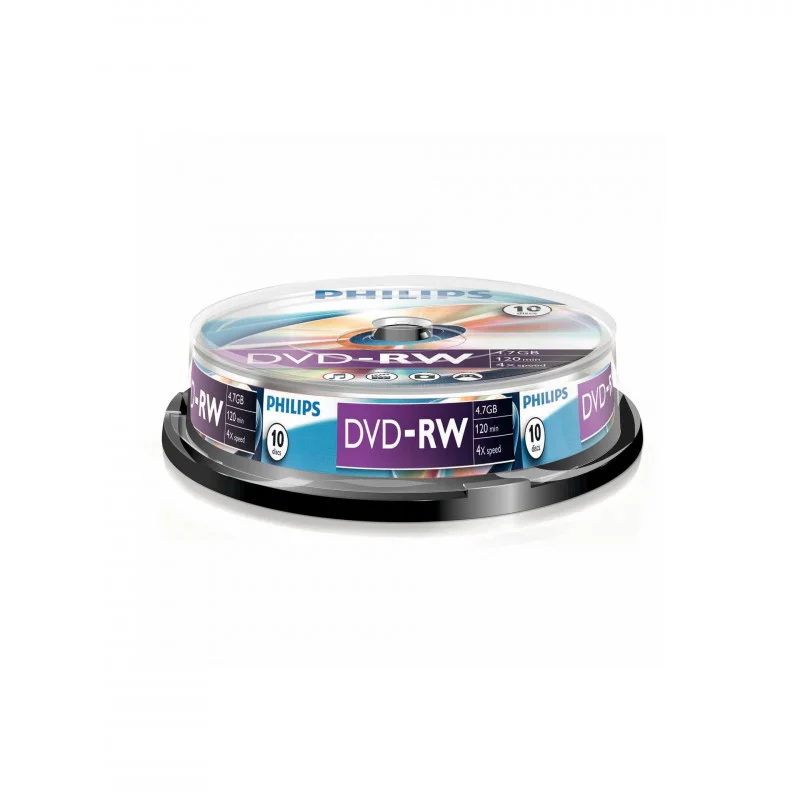 1x10 Philips DVD-RW 4,7 GB 4x SP