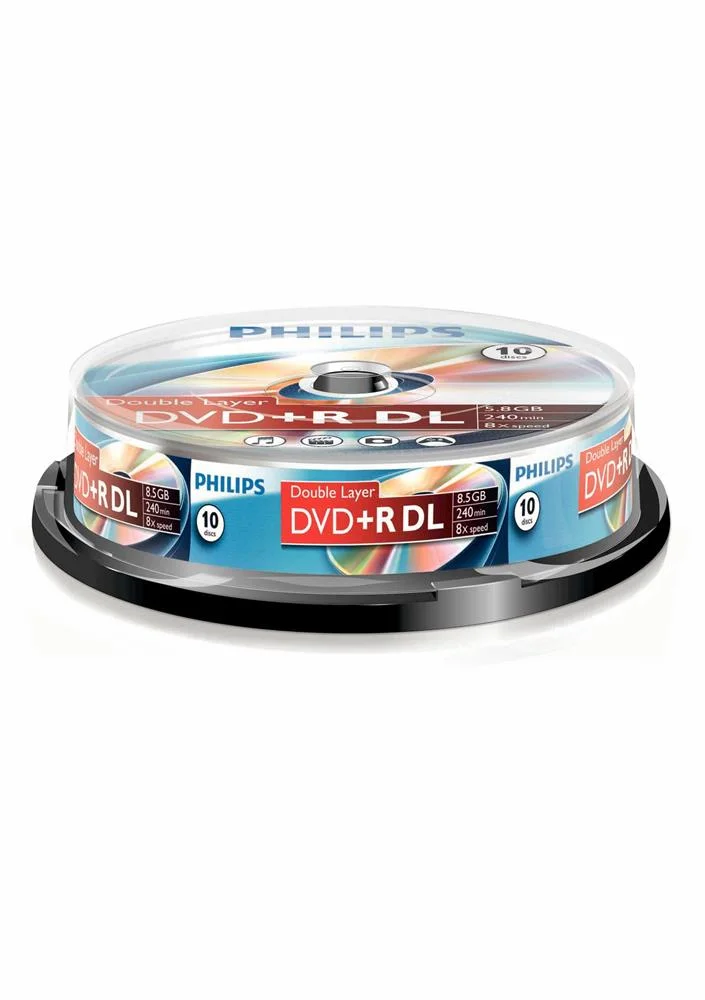 1x10 Philips DVD R 8,5GB DL 8x SP