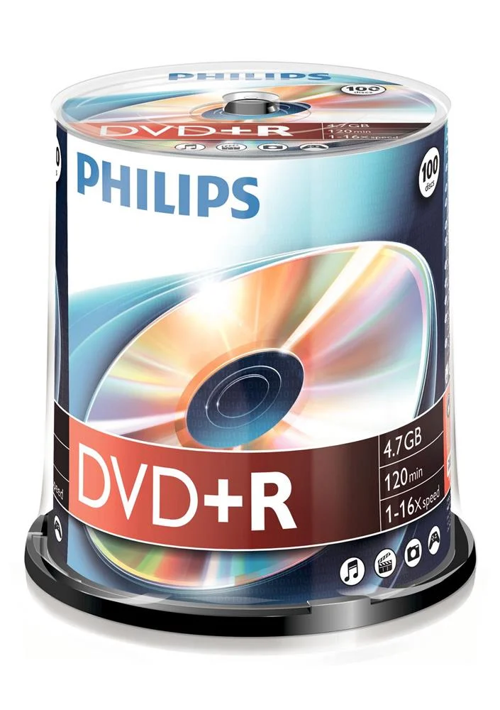 1x100 Philips DVD R 4,7 GB 16x SP