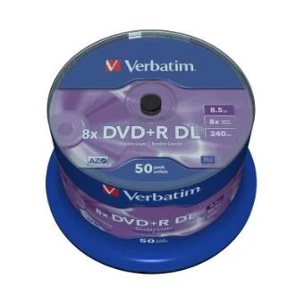 1x50 Verbatim DVD R Dupla Camada 8x Velocidade, 8,