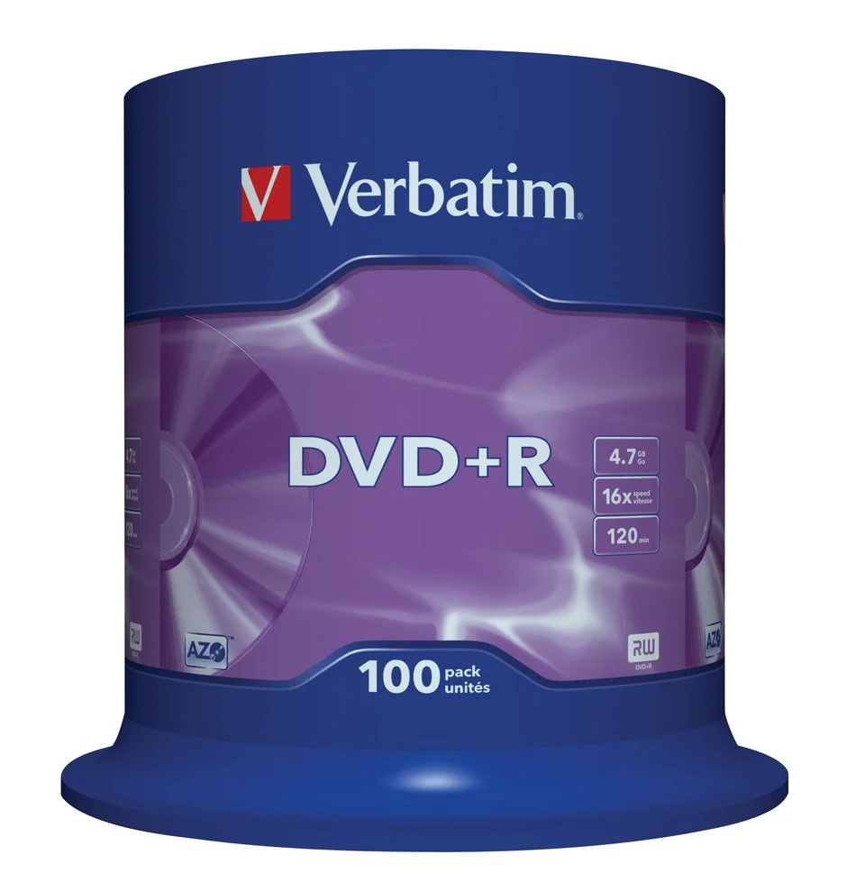 Verbatim Dvd+R Matt Silver 4.7 Gb 100 Pc(S)