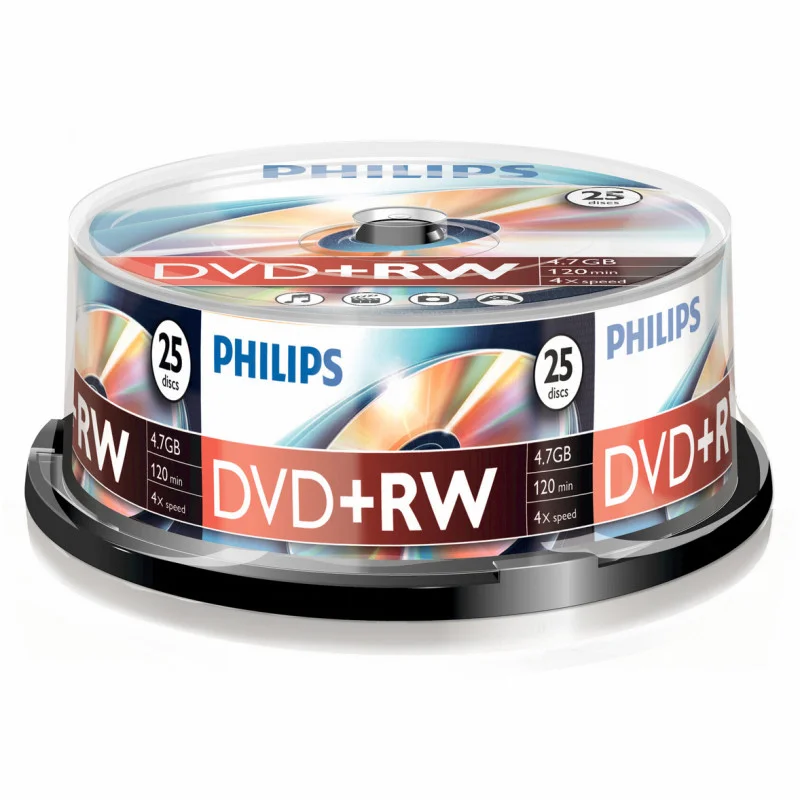 1x25 Philips Dvd+Rw 4,7gb 4x Sp