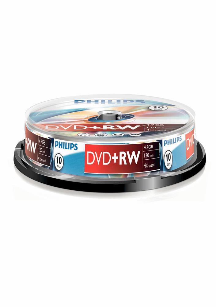 1x10 Philips DVD RW 4,7 GB 4x SP