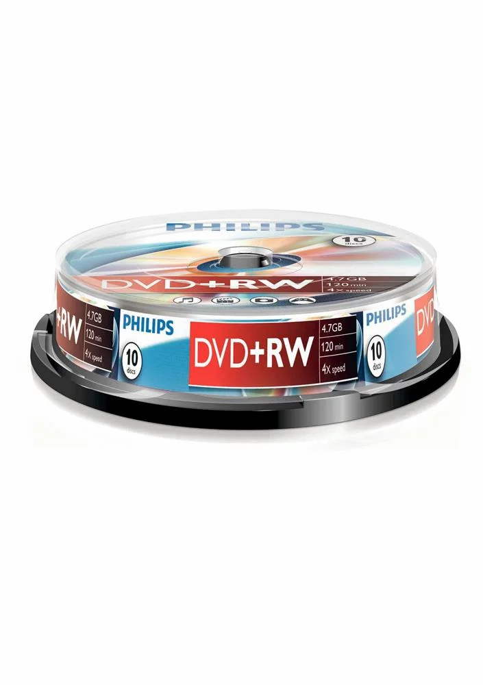 1x10 Philips DVD RW 4,7 GB 4x SP