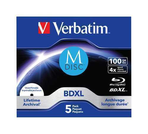 M-Disc Verbatim Bd-R 4x 100 Gb Inkjet Printable Retail