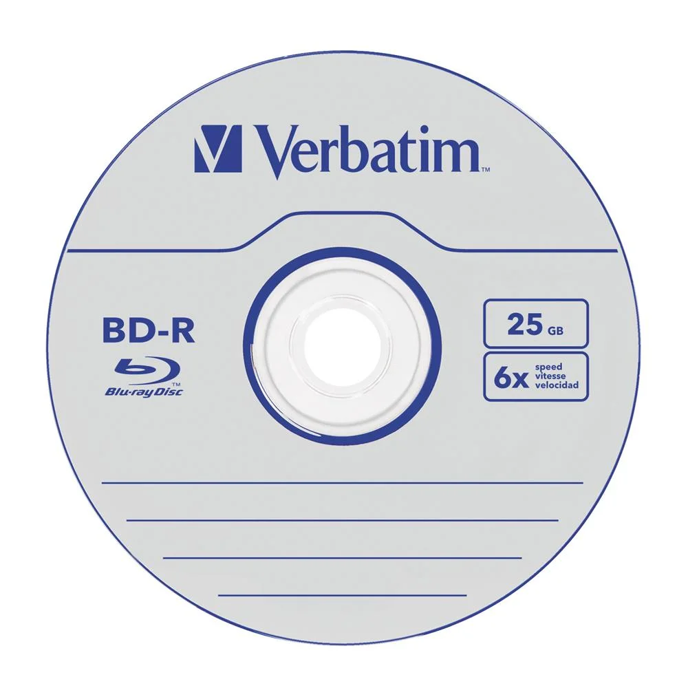 1x5 Verbatim Bd-r Blu-ray 25gb 6x Speed Datalife.