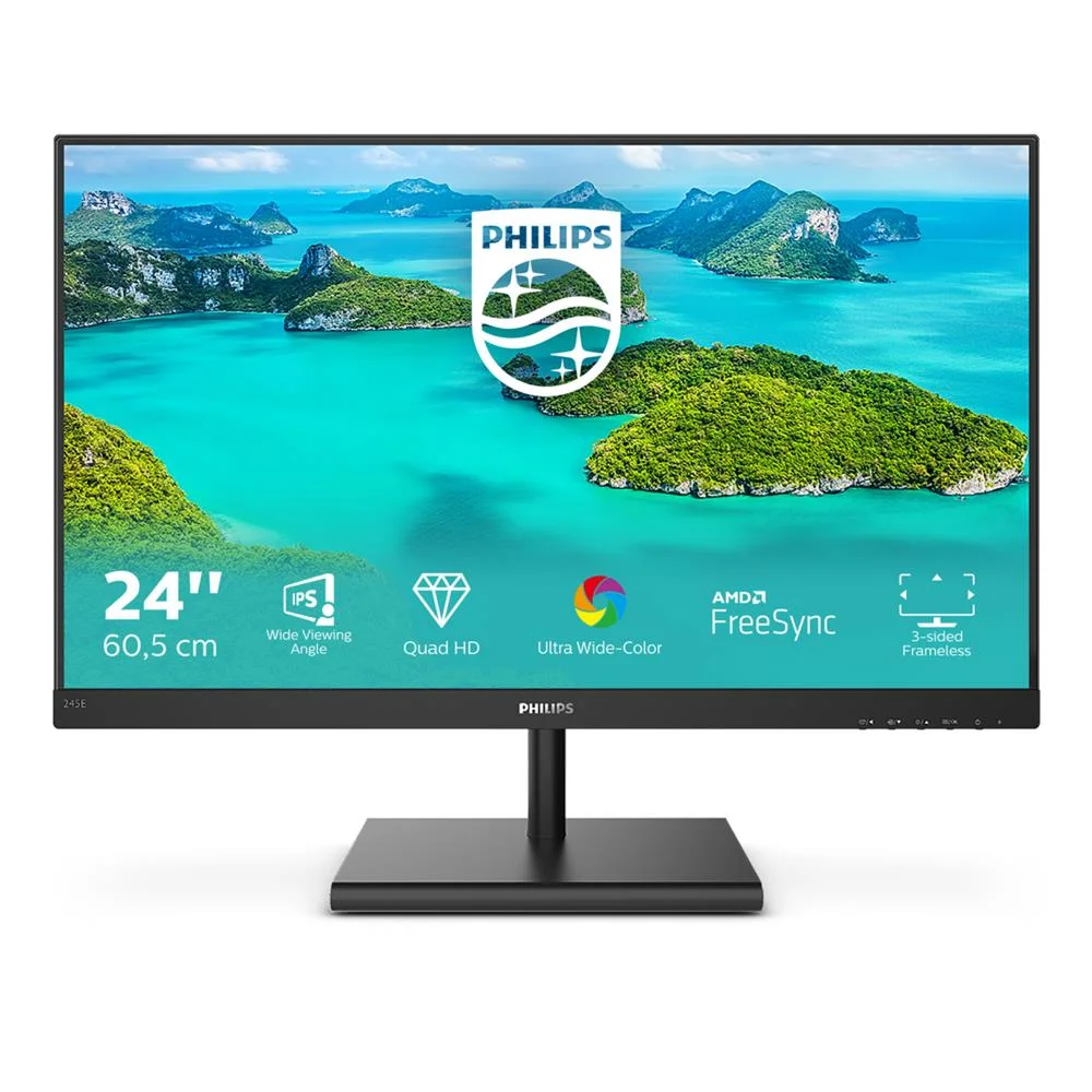 Philips Monitor LED Ips 24" (23.8) 16.9 Qhd Vga Hd