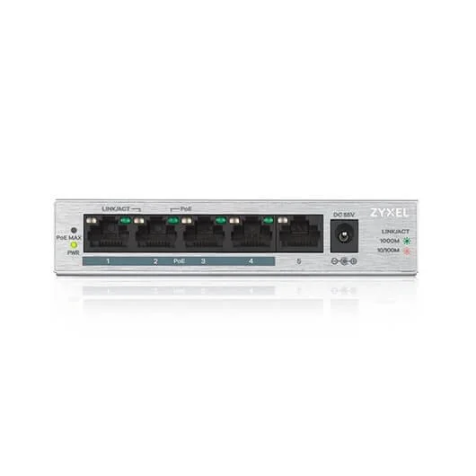 Switch Gs1005hp 10/100/1000mb Poe 5 Portas Prata