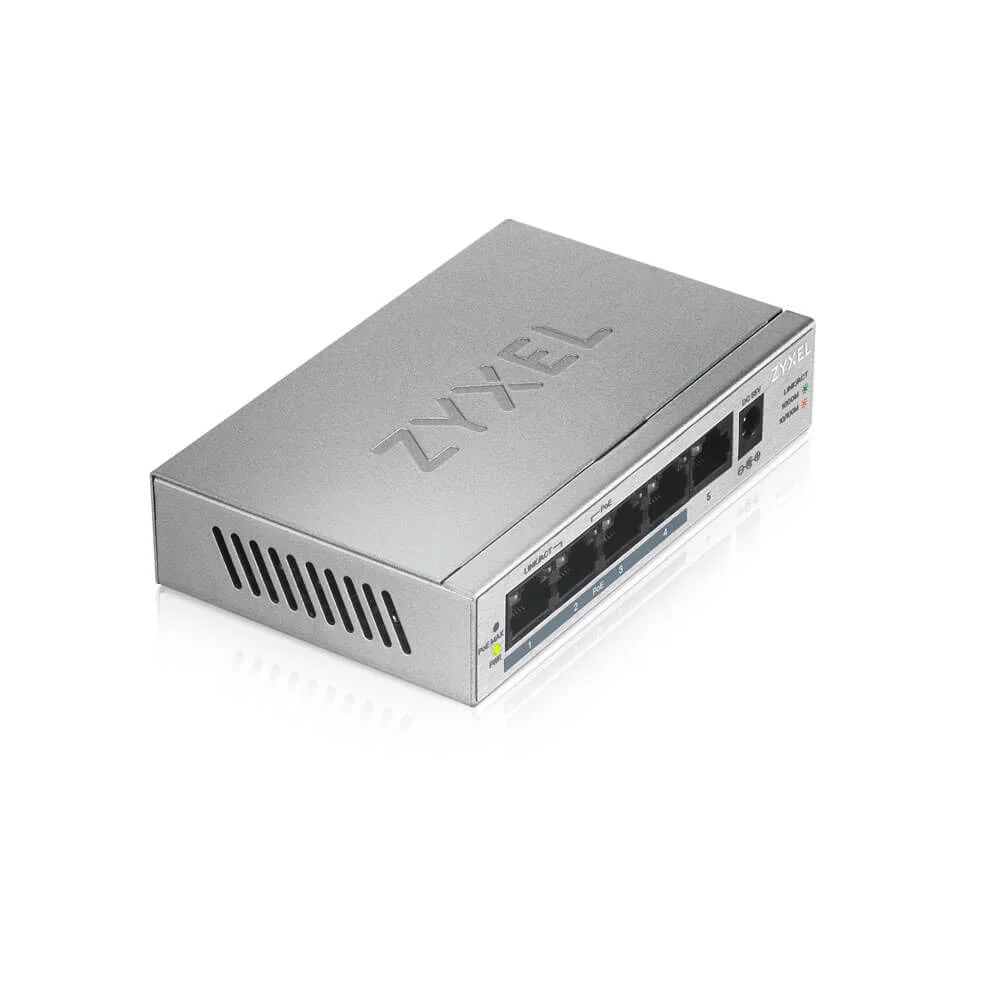 Switch Gs1005hp 10/100/1000mb Poe 5 Portas Prata