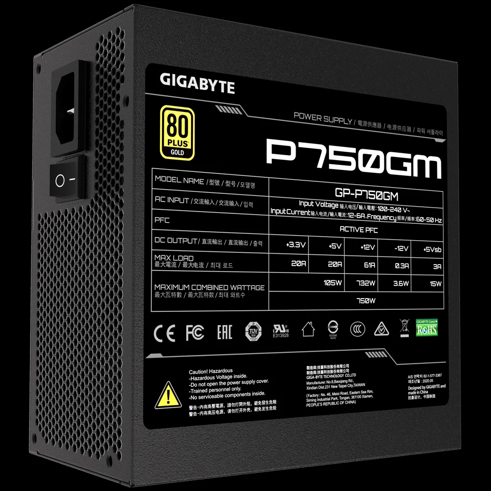 Fuente de Alimentación Gigabyte Gp-P750gm Atx 750.