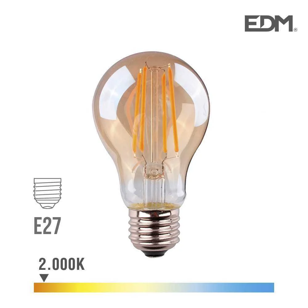 Lampada Filamento Led Vidro Vintage E27 6w 2000k