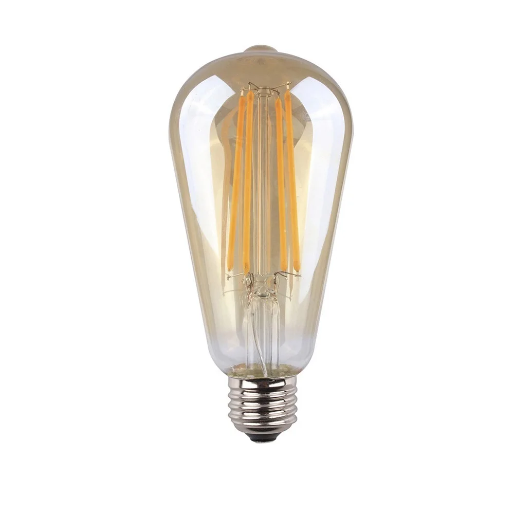 Lampada Ovoide Filamento LED Vidro Vintage E27 6w.