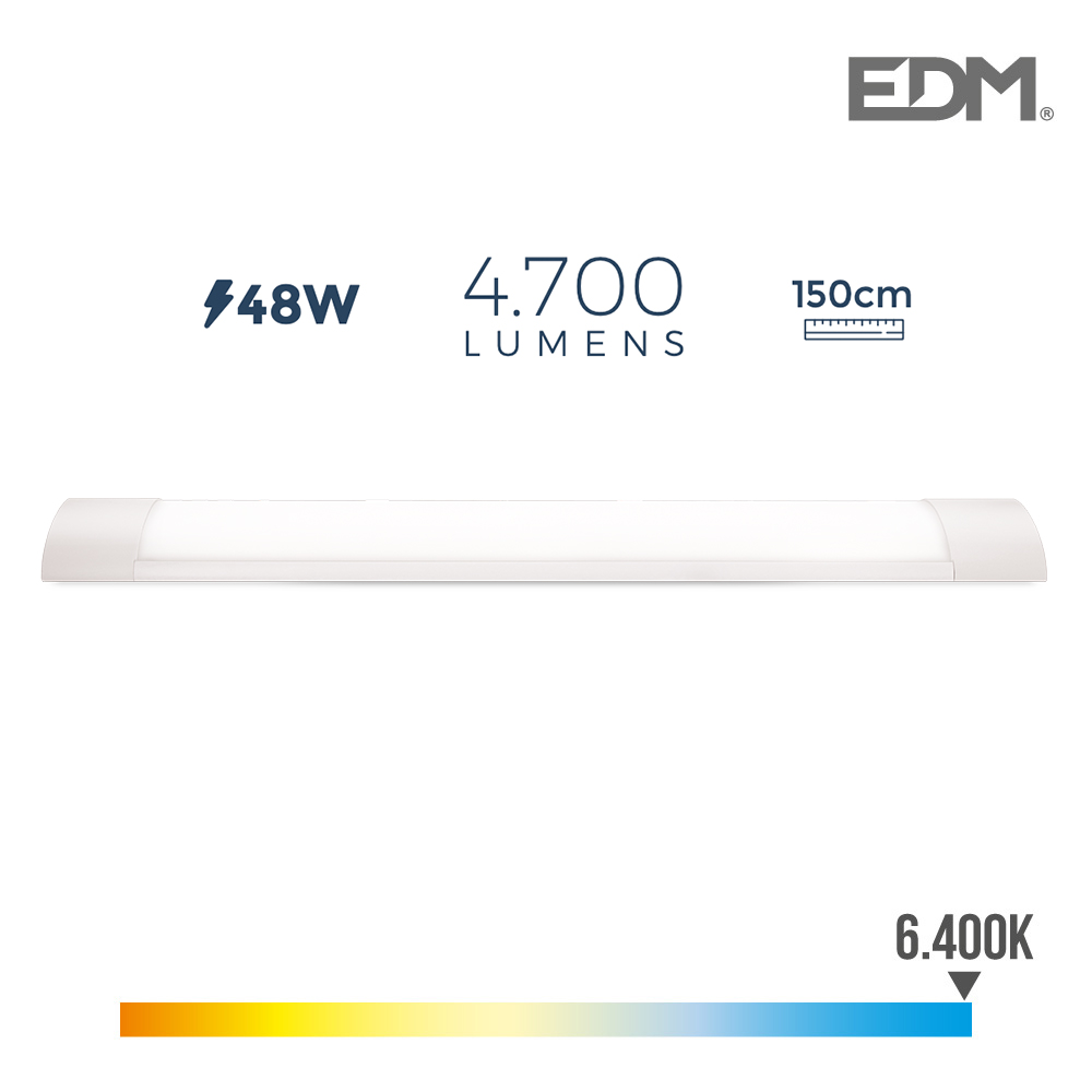 Armadura Eletrónica LED 48w 6400k Luz Fria 4700lm 12x150x3,1cm Edm