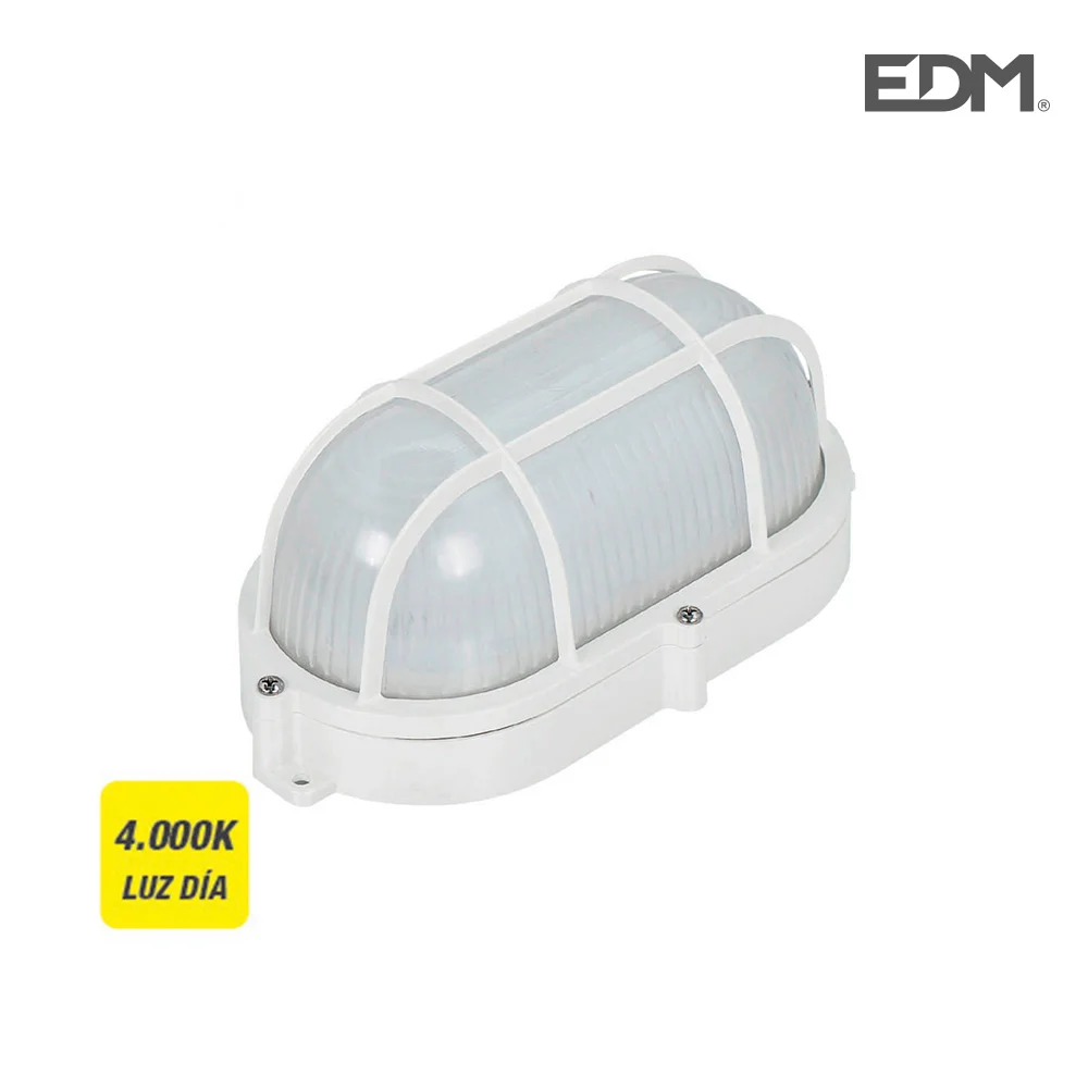 Aplique Oval Com Grade Para Exterior Led 9w 810lm