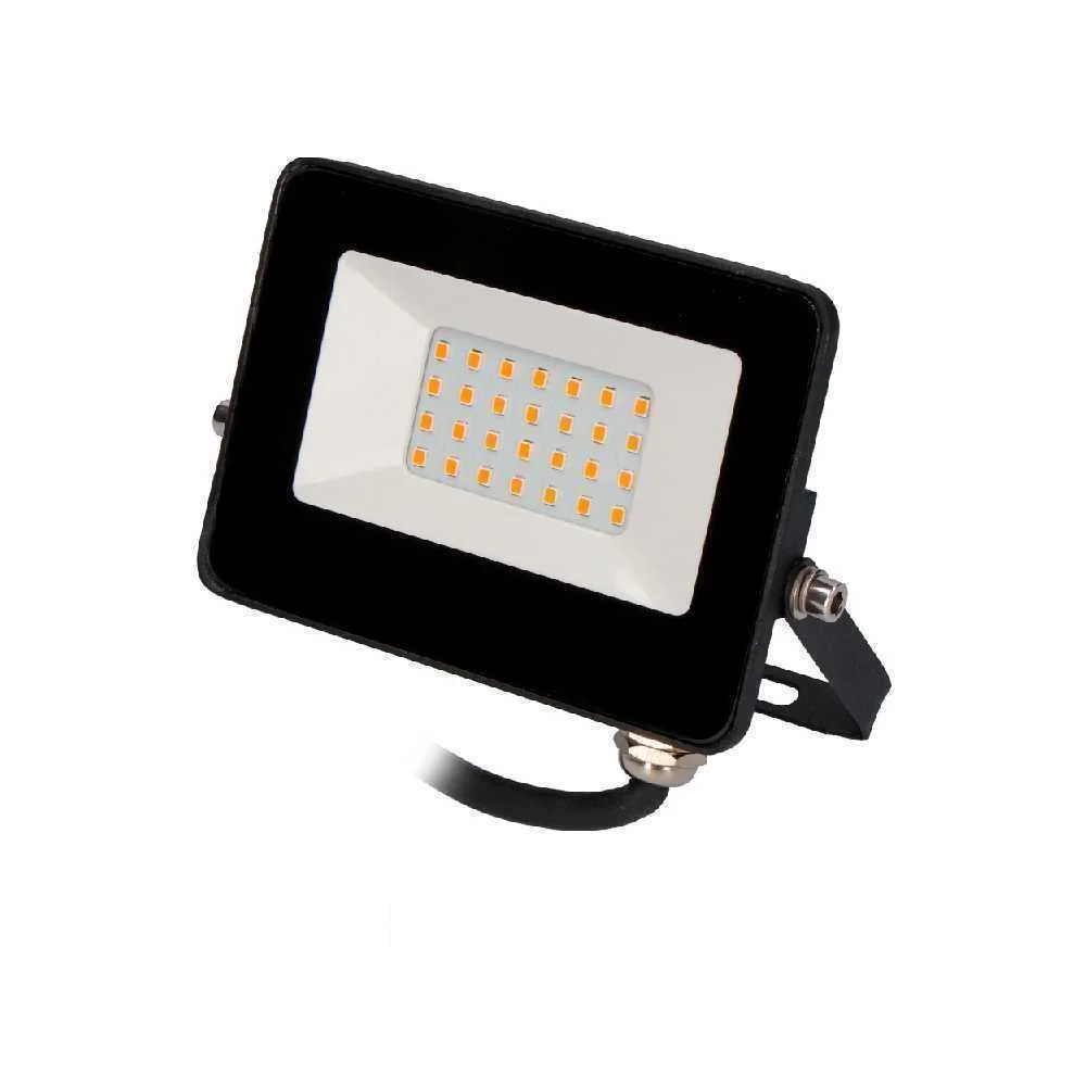 Projetor Led 20w Luz Laranja Preto