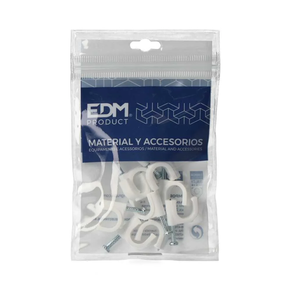 Abraçadeira Redonda Branca com Prego 2x4mm N°9 (Blister 10 Unid.) Edm