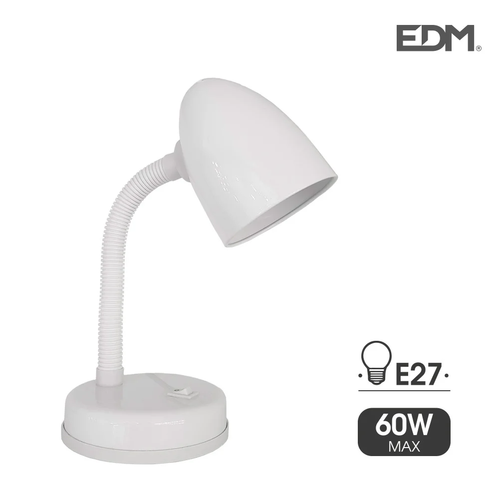Candeeiro de Mesa Modelo Amsterdam E27 60w Cor Branco Edm