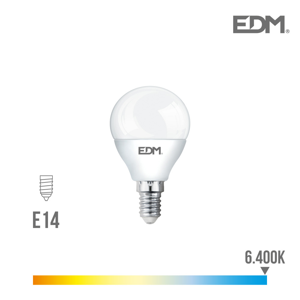 Lampada Esferica Led E14 5w 400 Lm 6400k Luz Fria