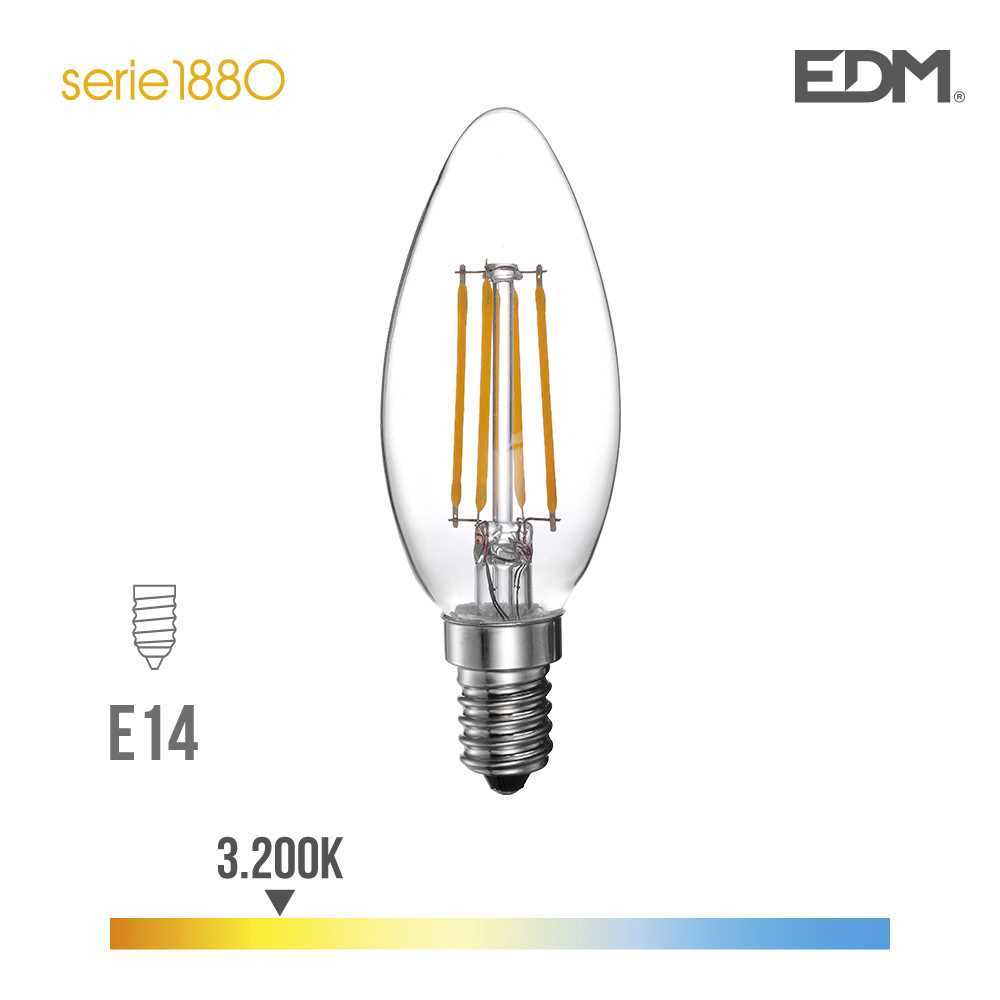 Lampada Vela Filamento LED  E14 4w 550 Lm 3200k L.