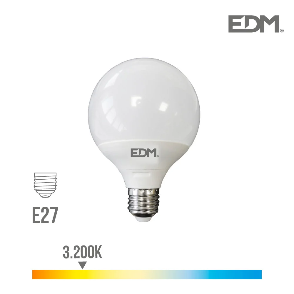 Lâmpada Globo LED Ø125mm E27 15w 1521lm 3200k Luz Quente Ø12,5x14cm Edm