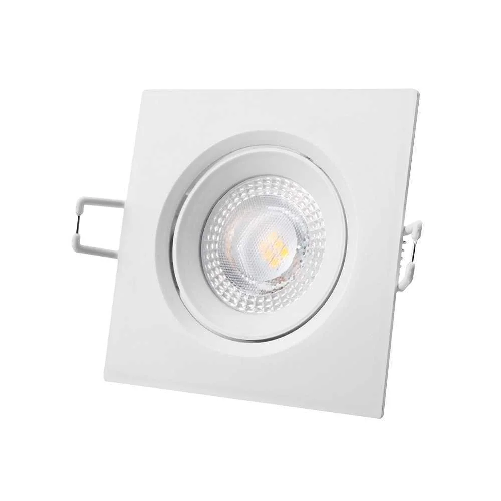 Downlight Led Encastre 5w 380 Lumen 3200k Quadrado