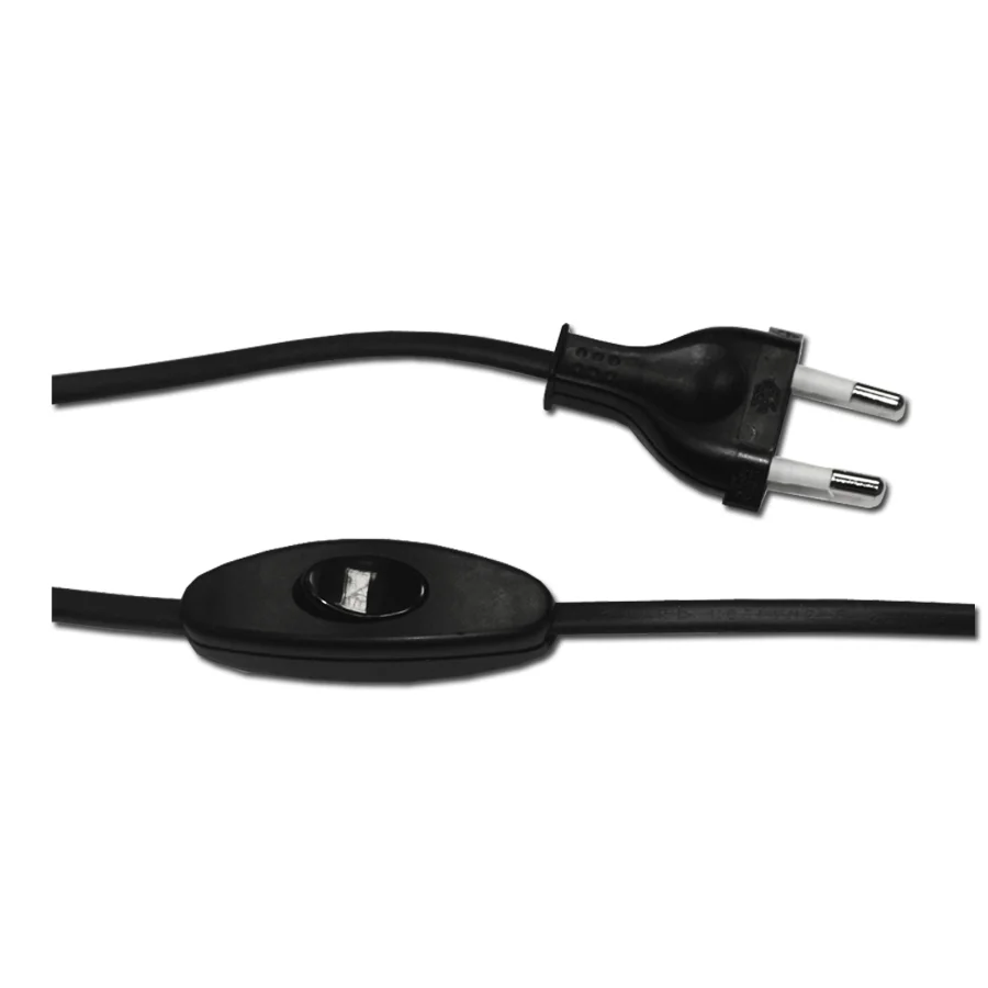 Cabo Plano Com Interruptor 3a 1,5mts Preto