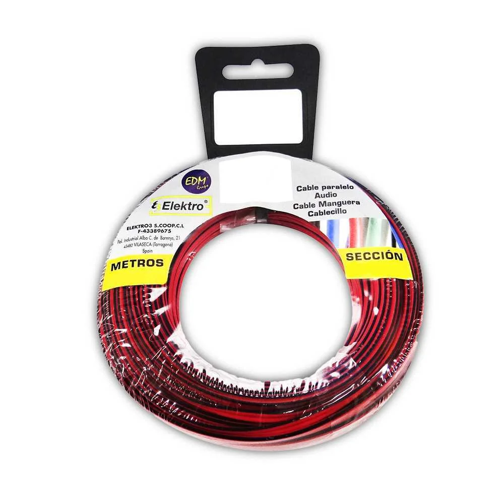 Cabo Paralelo 2x1,5mm Vermelho/preto - 5mts
