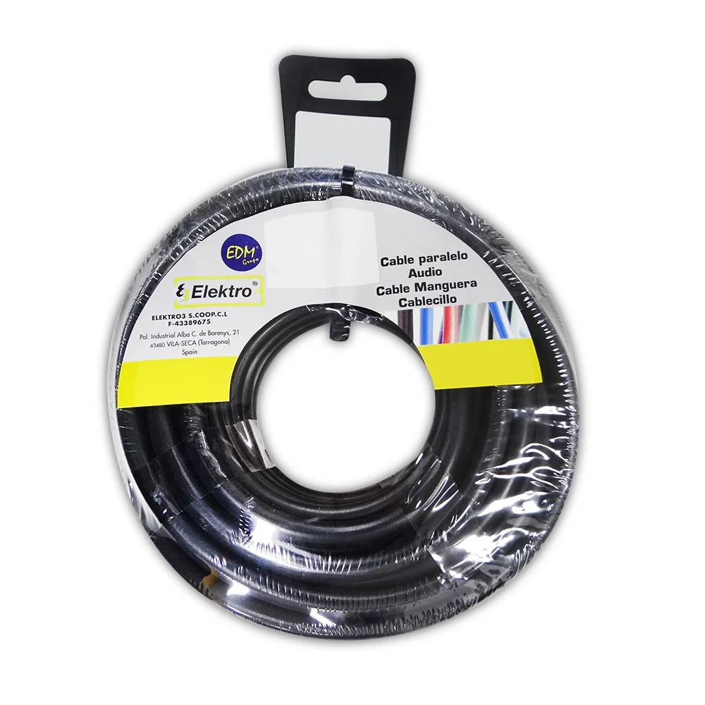 Rolo De Cabo Acril. Preto 2x1mm 10mts