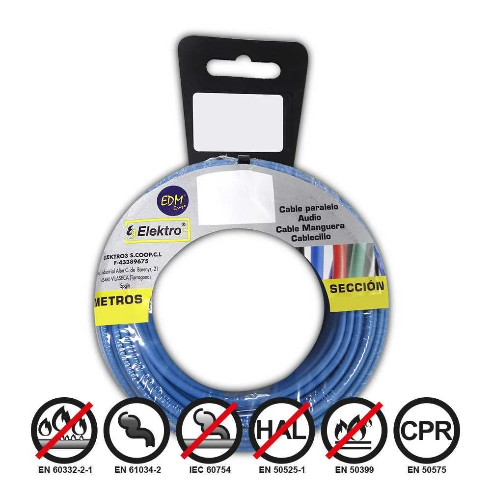 Rolo De Cabo Flexível 2,5mm Azul 10mts