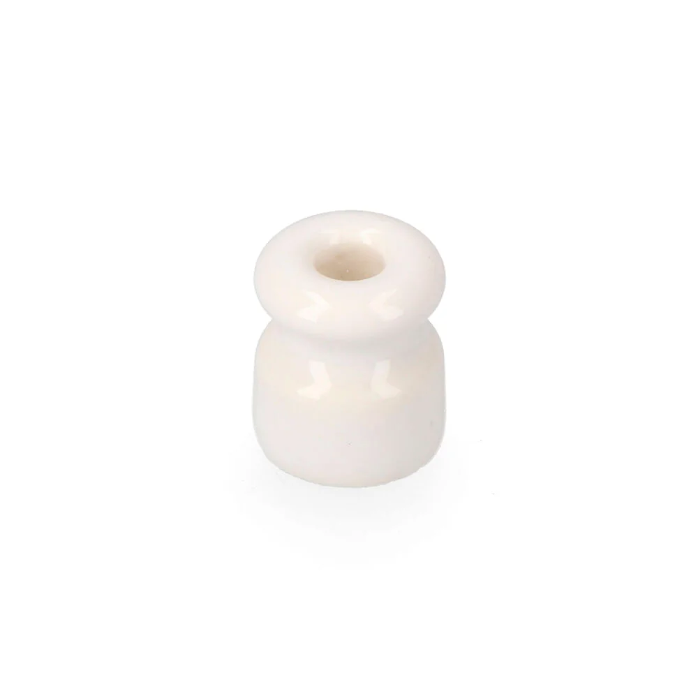 Isolador De Porcelana Para Cabo Trançado Branco