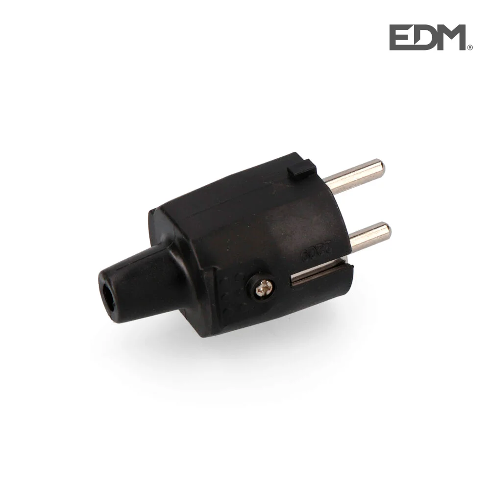 Ficha Borracha 10/16a 250v T/Tl Ip44 4,8mm Preta Retractilada Edm