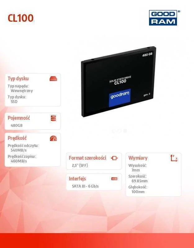 Ssd Goodram Cl100 480gb Sata3