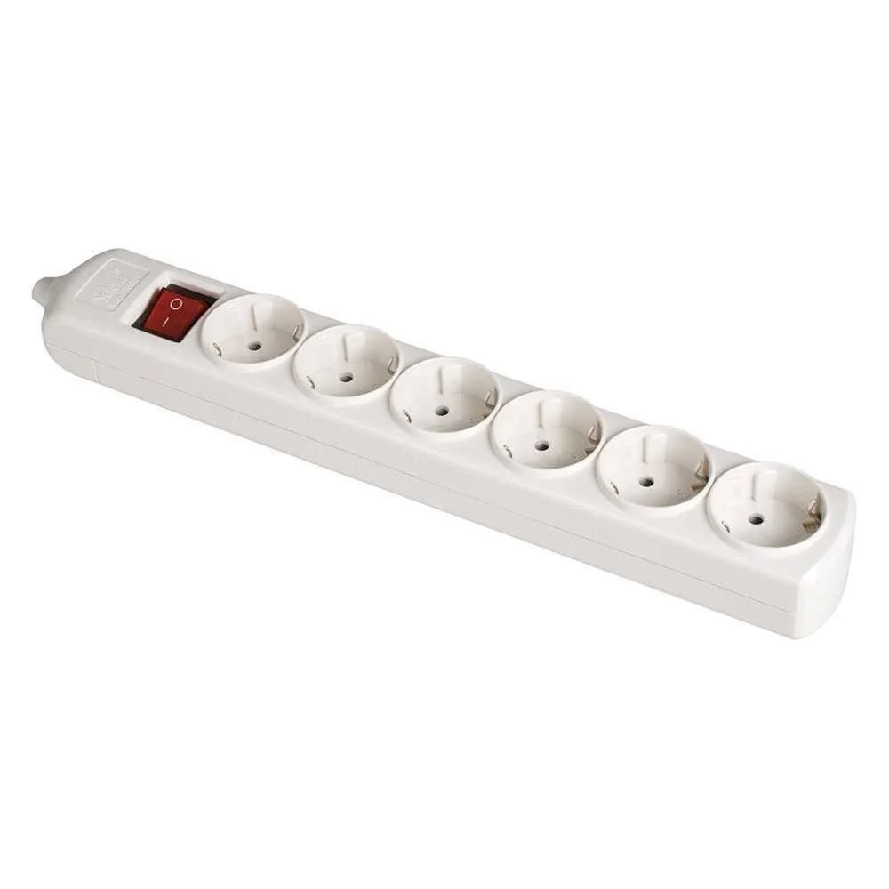 Bloco 6 Tomadas, com T/T Lateral 16a 250v. Materi.