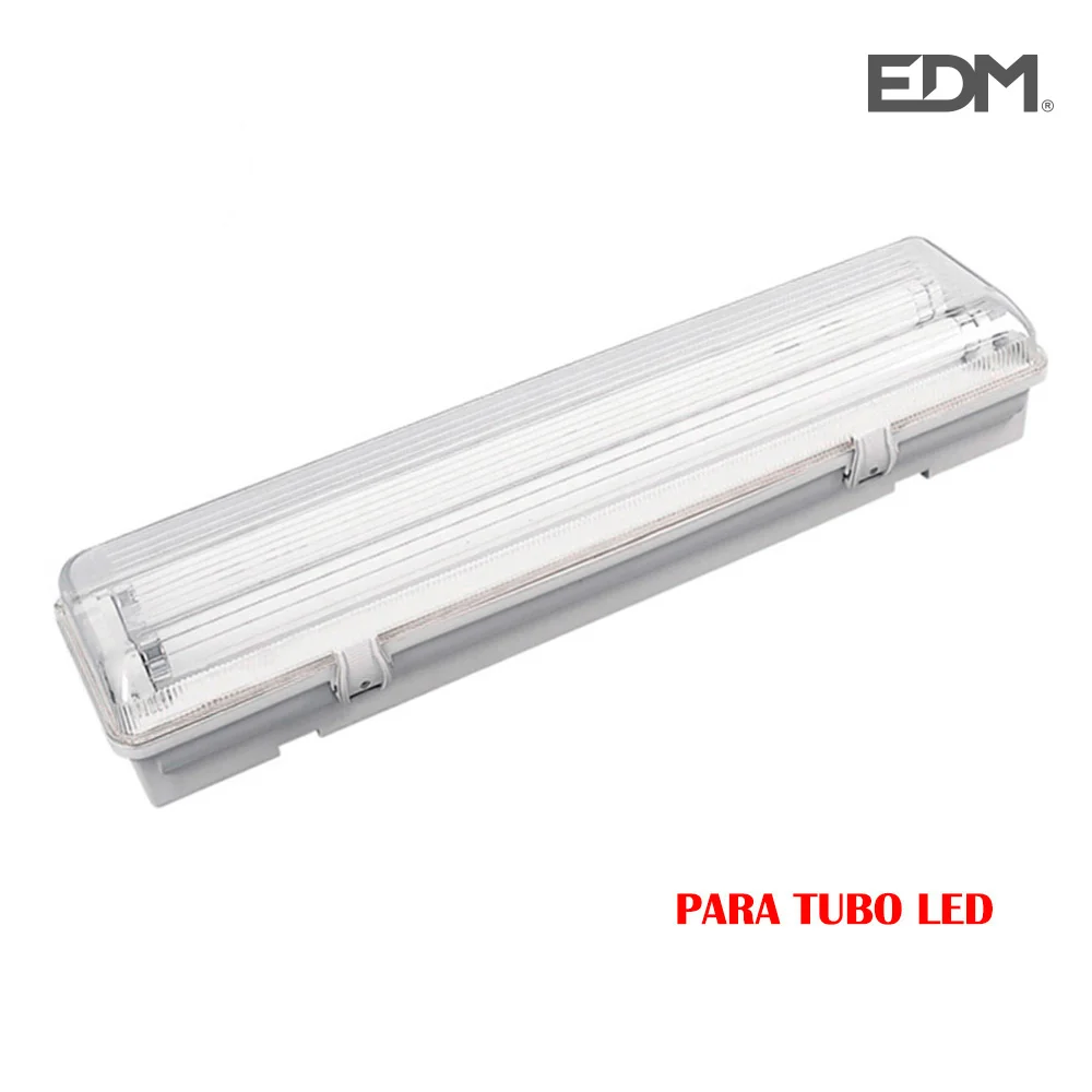 Armadura com Plastico para 2 Tubos LED de 18w (Eq.