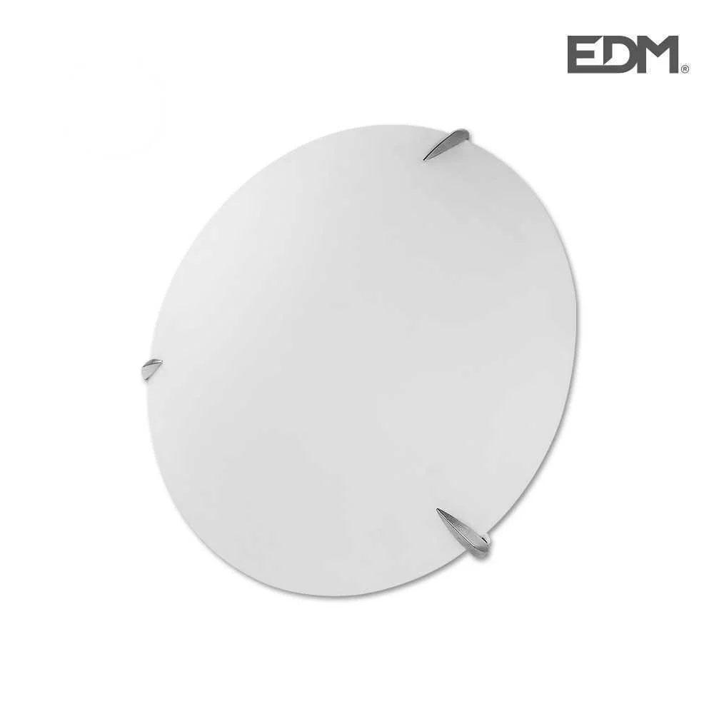 Luz de Teto Circular de Vidro 2xe27 Cor Branco Ø30x9cm Edm